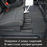 Автомобильные коврики EVA на Peugeot Traveller 8 мест, не Long (2016-2024) 