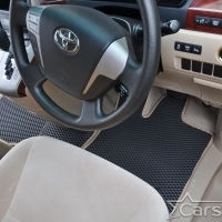 Коврики текстильные на Toyota Vellfire I пр.руль (2008-2014) 2 ряд - 3 места